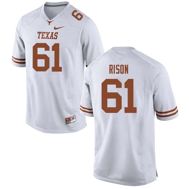 Men #61 Ishan Rison Texas Longhorns College Football Jerseys Sale-White